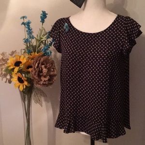 SOLD - Ann Taylor Loft Soft Flowing Black Blouse.